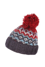 Load image into Gallery viewer, lusciousscarves wool hats Pachamama Mens Clifden Bobble Beanie Red
