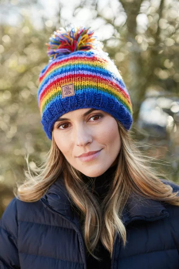 lusciousscarves wool hats Pachamama Rainbow Bobble Beanie