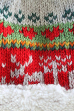 Load image into Gallery viewer, lusciousscarves wool hats Pachamama Reindeer Christmas Bobble Beanie
