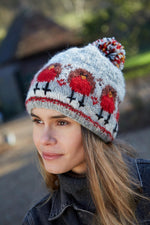 Load image into Gallery viewer, lusciousscarves wool hats Pachamama Robin Bobble Beanie
