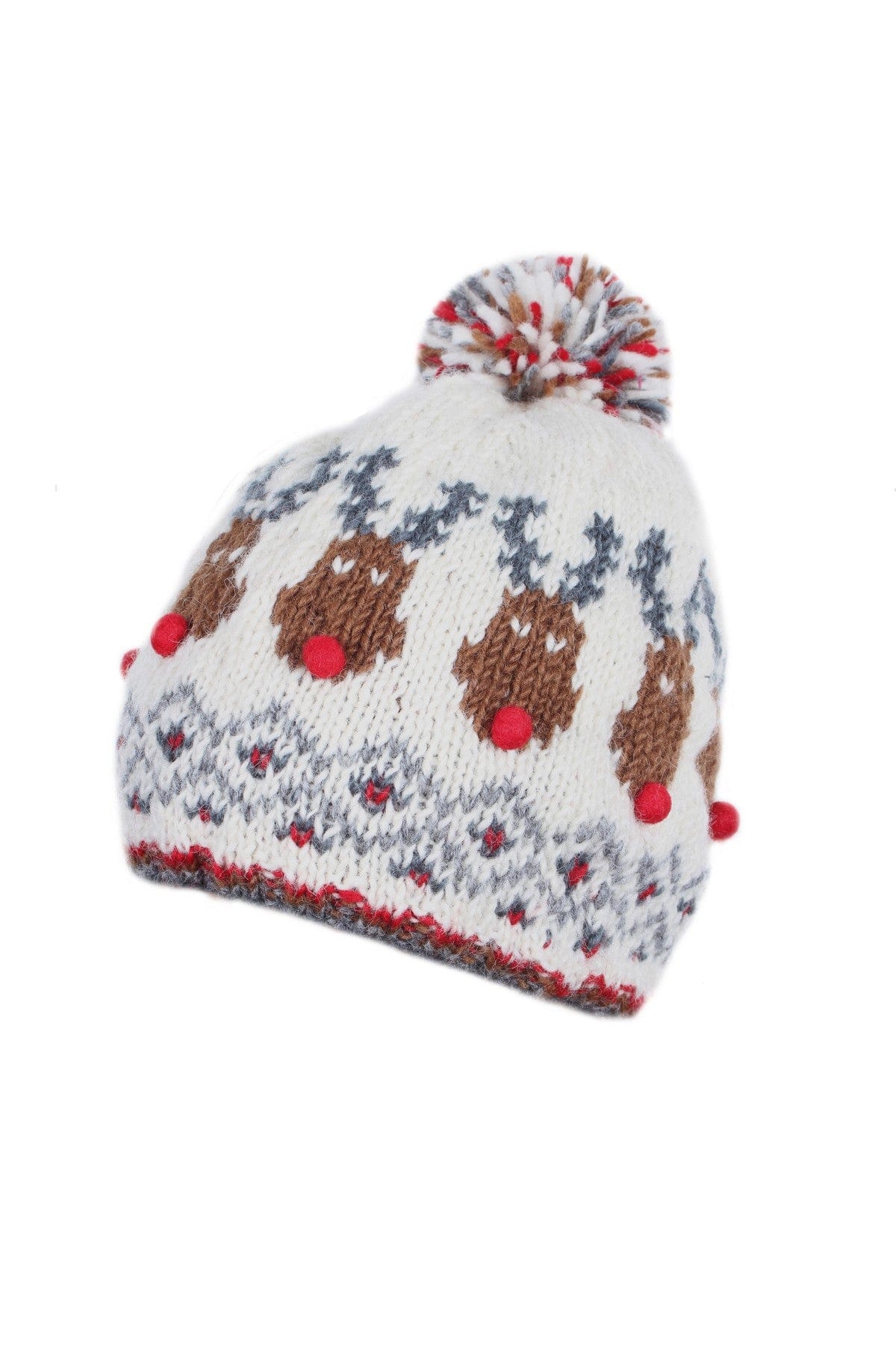 lusciousscarves wool hats Pachamama Rudolf Christmas Bobble Beanie
