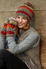 Load image into Gallery viewer, lusciousscarves wool hats Pachamama Santa Fe Bobble Beanie
