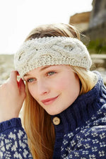Load image into Gallery viewer, lusciousscarves wool head band Pachamama Chamonix Headband, Cream, Handmade. Womens
