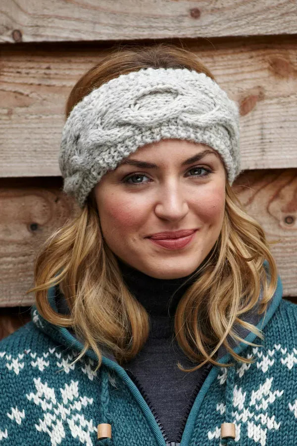 lusciousscarves wool head band Pachamama Chamonix Headband, Oatmeal, Handmade. Womens