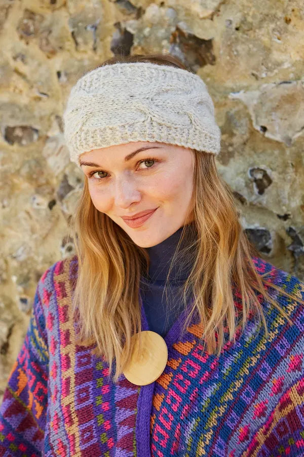 lusciousscarves wool head band Pachamama Chamonix Headband, Oatmeal, Handmade. Womens