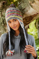 Load image into Gallery viewer, lusciousscarves wool head band Pachamama Coroico Chullo, Handmade. Womens
