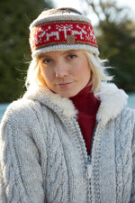 Load image into Gallery viewer, lusciousscarves wool head band Pachamama Reindeer Christmas Headband
