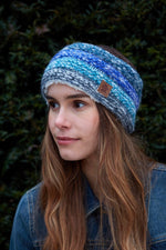 Load image into Gallery viewer, lusciousscarves wool head band Pachamama Sierra Nevada Headband Blue
