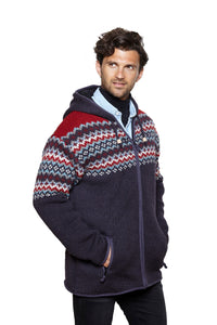 lusciousscarves wool hoody M/L Pachamama Mens Clifden Hoody Red