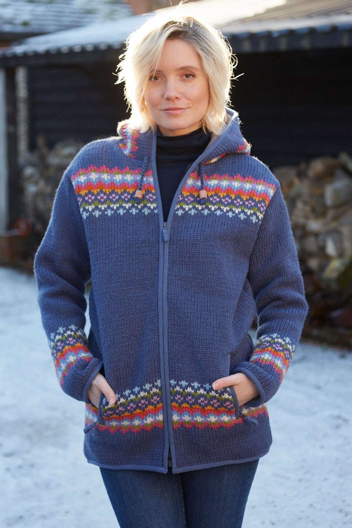 lusciousscarves wool hoody Pachamama Clifden Hoody Denim