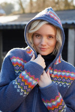 Load image into Gallery viewer, lusciousscarves wool hoody small Pachamama Clifden Hoody Denim
