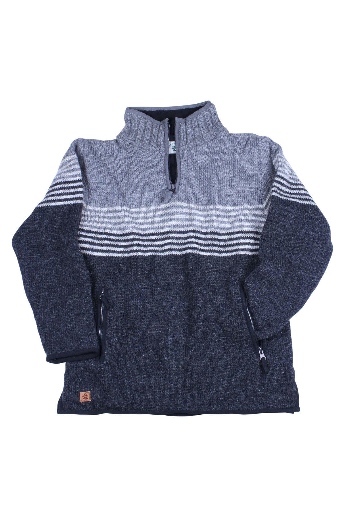 lusciousscarves wool jumpers Pachamama Blakeney Half Zip Charcoal