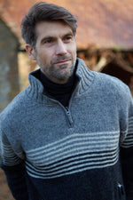 Load image into Gallery viewer, lusciousscarves wool jumpers Pachamama Blakeney Half Zip Charcoal
