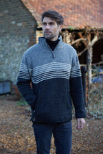 Load image into Gallery viewer, lusciousscarves wool jumpers Pachamama Blakeney Half Zip Charcoal
