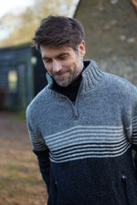 Load image into Gallery viewer, lusciousscarves wool jumpers Pachamama Blakeney Half Zip Charcoal
