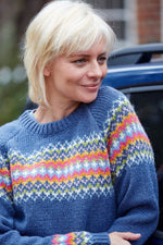 Load image into Gallery viewer, lusciousscarves wool jumpers Pachamama Clifden Sweater( Fine Knit) Denim
