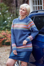 Load image into Gallery viewer, lusciousscarves wool jumpers small Pachamama Clifden Sweater( Fine Knit) Denim
