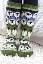 Load image into Gallery viewer, lusciousscarves wool socks Pachamama Flock Of Sheep Long Socks
