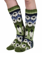 Load image into Gallery viewer, lusciousscarves wool socks Pachamama Flock Of Sheep Long Socks
