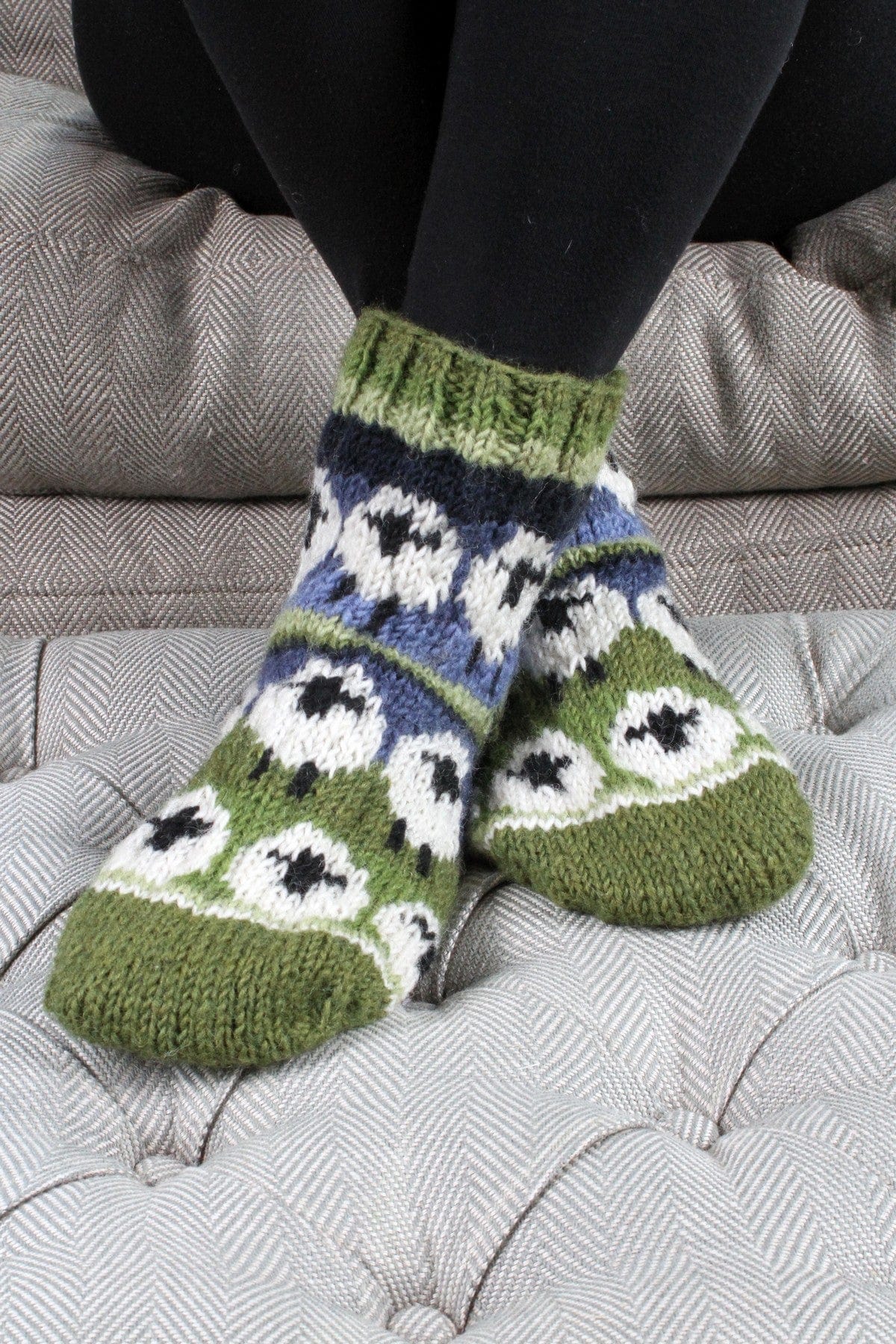 lusciousscarves wool socks Pachamama Flock Of Sheep Sofa Socks