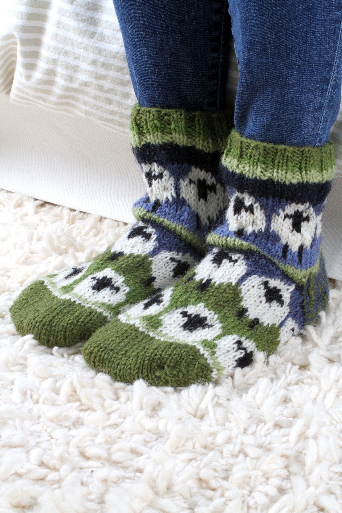 lusciousscarves wool socks Pachamama Flock Of Sheep Sofa Socks