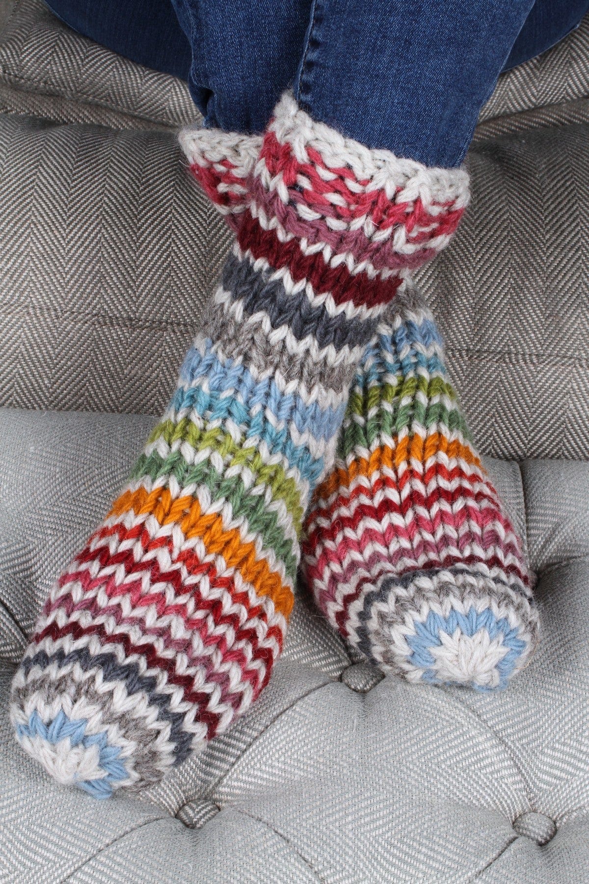 lusciousscarves wool socks Pachamama Hoxton Stripe Sofa Socks