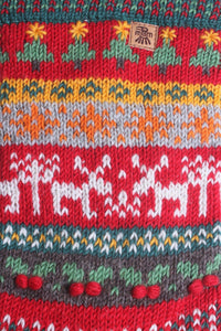 lusciousscarves wool socks Pachamama Reindeer Christmas Stocking