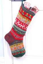 Load image into Gallery viewer, lusciousscarves wool socks Pachamama Reindeer Christmas Stocking
