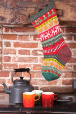 Load image into Gallery viewer, lusciousscarves wool socks Pachamama Reindeer Christmas Stocking
