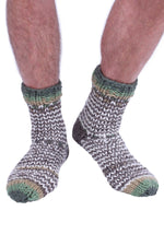 Load image into Gallery viewer, lusciousscarves wool socks Pachamama Santiago Sofa Socks Bark
