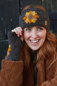 lusciousscarves wool socks Pachamama Sunflower Handwarmer