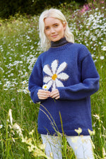 Load image into Gallery viewer, lusciousscarves wool sweater Pachamama Daisy Sweater Denim
