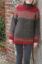 Load image into Gallery viewer, lusciousscarves wool sweater Pachamama Elgin Sweater Burgundy
