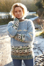 Load image into Gallery viewer, lusciousscarves wool sweater Pachamama Hazy Sheep Sweater
