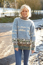 Load image into Gallery viewer, lusciousscarves wool sweater Pachamama Hazy Sheep Sweater
