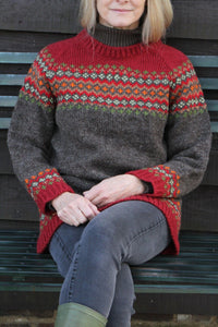 lusciousscarves wool sweater small Pachamama Elgin Sweater Burgundy