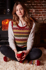 Load image into Gallery viewer, lusciousscarves wool tank top small Pachamama Finisterre Tank Top Rust

