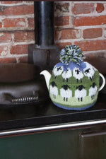 Load image into Gallery viewer, lusciousscarves wool tea cosy Pachamama Flock Of Sheep Tea Cosy

