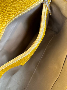 lusciousscarves Yellow Italian Leather Clutch Bag with Loop Handle