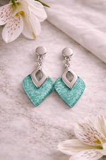 Load image into Gallery viewer, Miss Milly Earrings Miss Milly Mint Green Textured Drop Earrings
