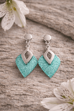 Load image into Gallery viewer, Miss Milly Earrings Miss Milly Mint Green Textured Drop Earrings
