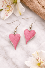 Load image into Gallery viewer, Miss Milly Earrings Miss Milly Pink Heart Drop Earrings
