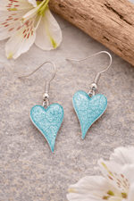 Load image into Gallery viewer, Miss Milly Earrings Miss Milly Powder Blue Heart Drop Earrings
