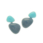 Load image into Gallery viewer, Miss Milly Earrings Miss Milly Teal &amp; Turquoise Two Tone Resin Drop Earrings
