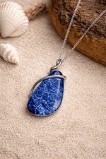 Load image into Gallery viewer, Miss Milly Necklaces Miss Milly Blue Teardrop Pendant Necklace
