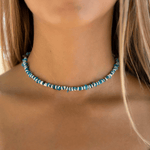 Load image into Gallery viewer, Pineapple Island necklace Pineapple Island Troca Shell Necklace in Turquoise / White
