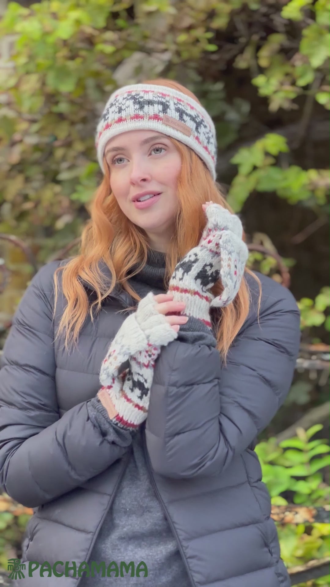 Pachamama Ladies Crafty Cat Glove Mitts , Handknitted , Fairtrade