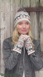 Load and play video in Gallery viewer, Pachamama Ladies Crafty Cat Bobble Beanie , Handknitted , Fairtrade
