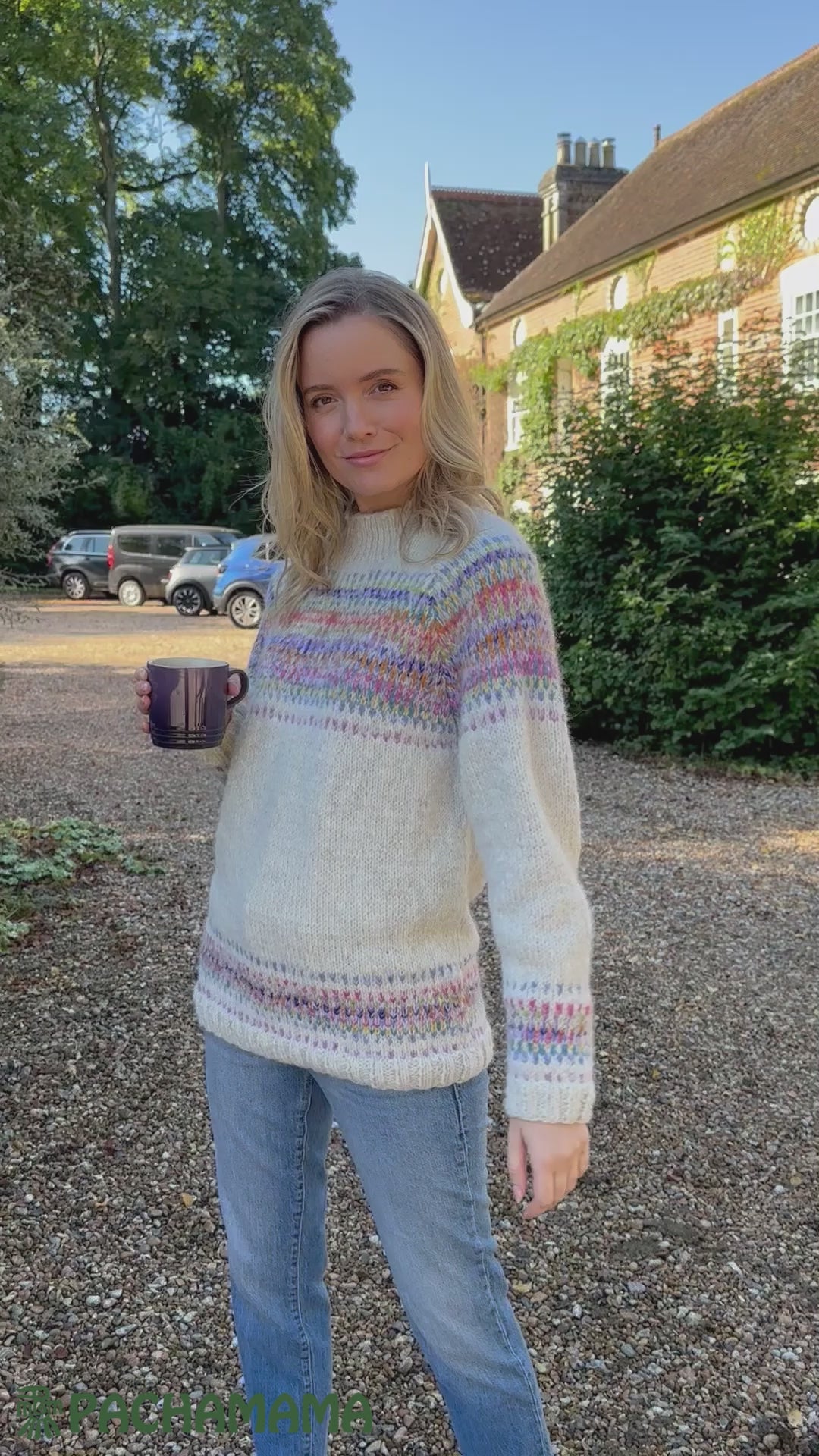 Pachamama Arundel Sweater Oatmeal Hand Knitted , Fair Trade.