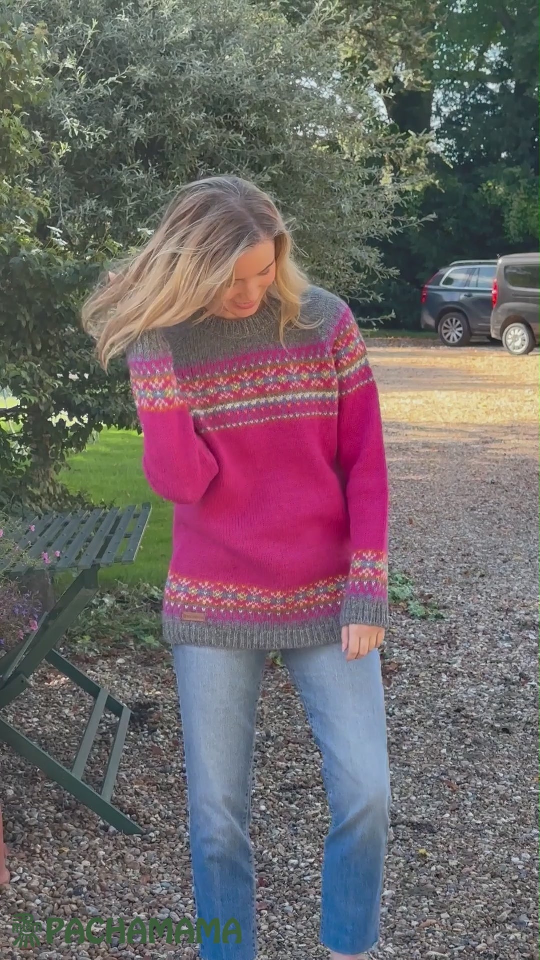 Pachamama Iona Sweater Pink, Hand Made, Fairtrade